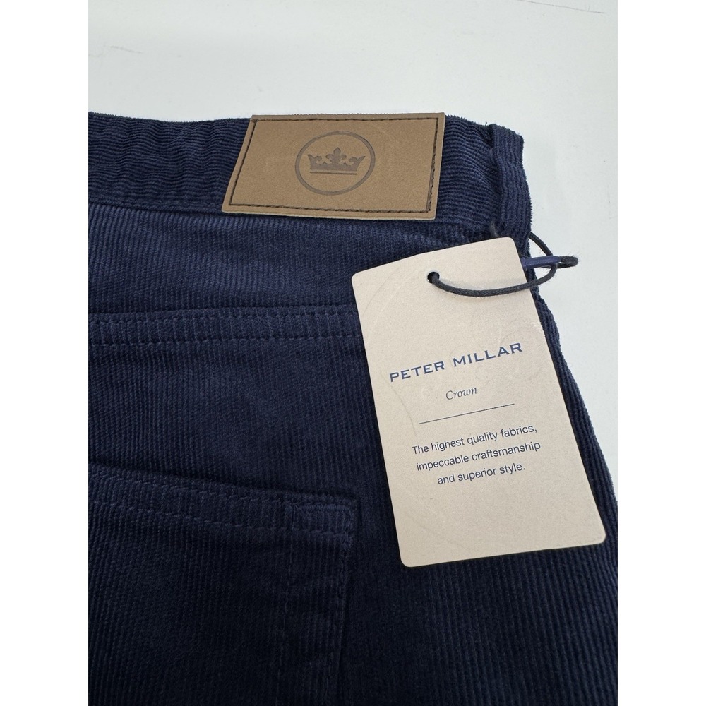 NWT Peter Millar Superior Soft Corduroy Five-Pocket Pant NAVY‎ Blue Size 38 $170 - Picture 8 of 9